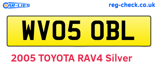 WV05OBL are the vehicle registration plates.