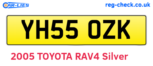 YH55OZK are the vehicle registration plates.