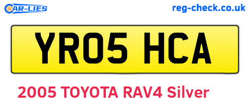 YR05HCA are the vehicle registration plates.