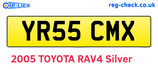 YR55CMX are the vehicle registration plates.