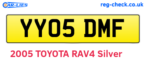 YY05DMF are the vehicle registration plates.