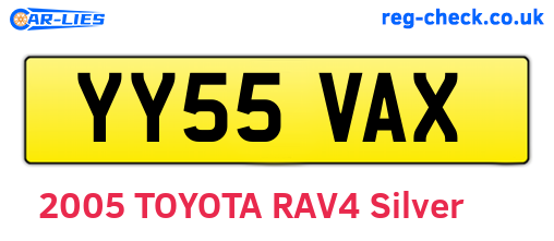 YY55VAX are the vehicle registration plates.