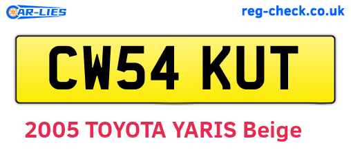 CW54KUT are the vehicle registration plates.