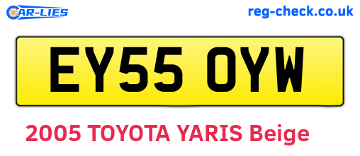EY55OYW are the vehicle registration plates.