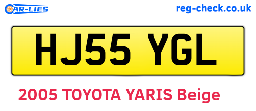 HJ55YGL are the vehicle registration plates.