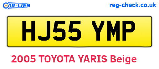 HJ55YMP are the vehicle registration plates.