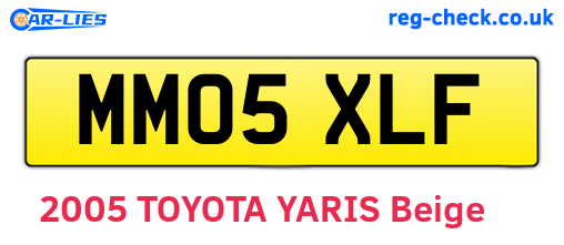 MM05XLF are the vehicle registration plates.