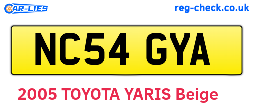 NC54GYA are the vehicle registration plates.