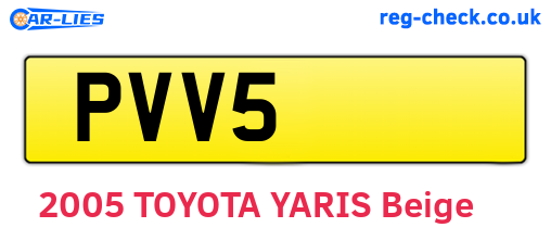 PVV5 are the vehicle registration plates.