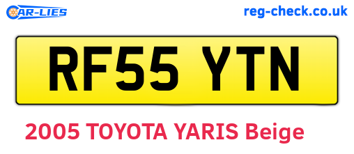 RF55YTN are the vehicle registration plates.