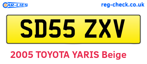 SD55ZXV are the vehicle registration plates.