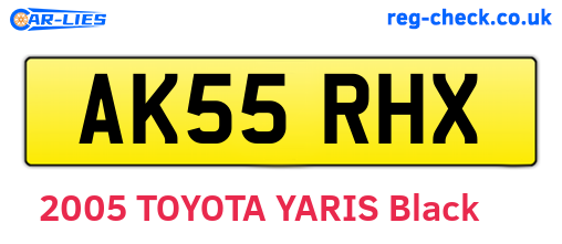 AK55RHX are the vehicle registration plates.