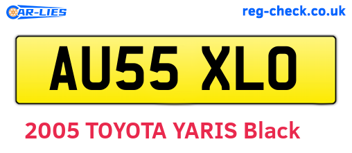 AU55XLO are the vehicle registration plates.