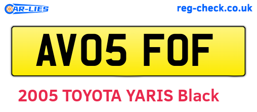AV05FOF are the vehicle registration plates.