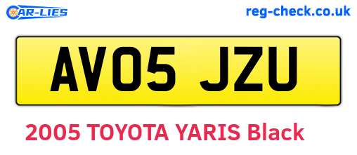 AV05JZU are the vehicle registration plates.
