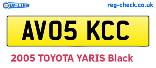 AV05KCC are the vehicle registration plates.