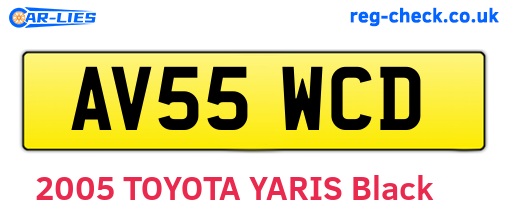 AV55WCD are the vehicle registration plates.