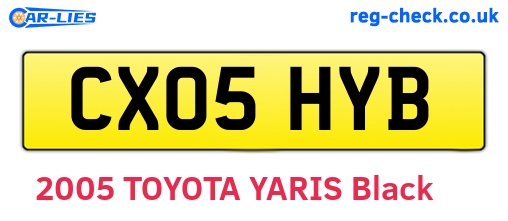 CX05HYB are the vehicle registration plates.