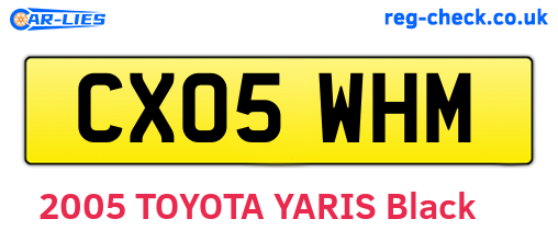 CX05WHM are the vehicle registration plates.