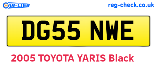 DG55NWE are the vehicle registration plates.