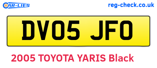 DV05JFO are the vehicle registration plates.