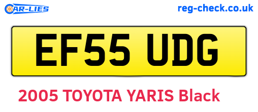 EF55UDG are the vehicle registration plates.