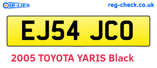 EJ54JCO are the vehicle registration plates.