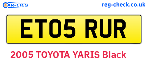 ET05RUR are the vehicle registration plates.