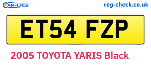 ET54FZP are the vehicle registration plates.