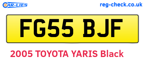 FG55BJF are the vehicle registration plates.