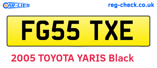 FG55TXE are the vehicle registration plates.
