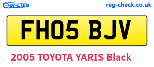 FH05BJV are the vehicle registration plates.