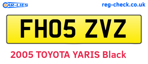 FH05ZVZ are the vehicle registration plates.