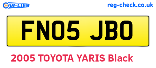 FN05JBO are the vehicle registration plates.