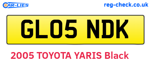 GL05NDK are the vehicle registration plates.