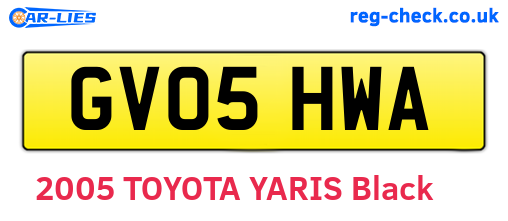 GV05HWA are the vehicle registration plates.