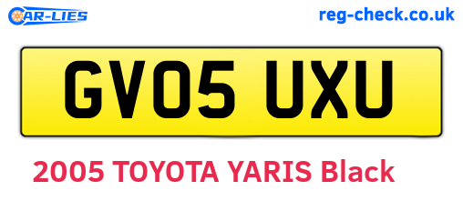 GV05UXU are the vehicle registration plates.