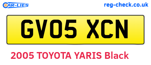 GV05XCN are the vehicle registration plates.
