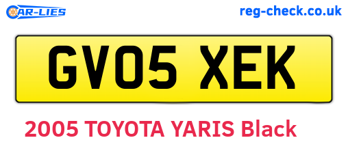 GV05XEK are the vehicle registration plates.