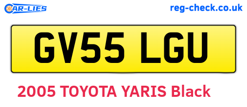GV55LGU are the vehicle registration plates.