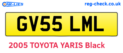 GV55LML are the vehicle registration plates.