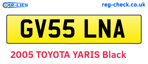 GV55LNA are the vehicle registration plates.