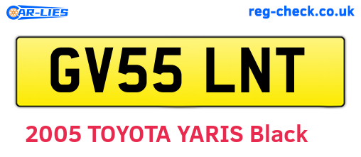 GV55LNT are the vehicle registration plates.