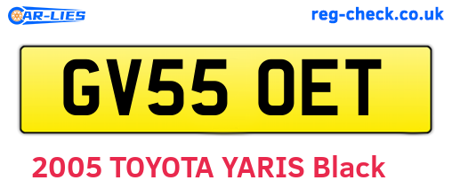GV55OET are the vehicle registration plates.