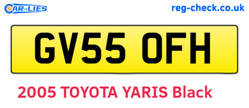 GV55OFH are the vehicle registration plates.