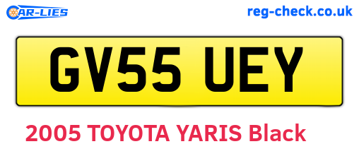 GV55UEY are the vehicle registration plates.