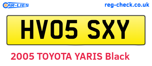 HV05SXY are the vehicle registration plates.