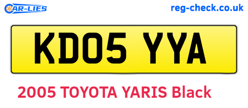 KD05YYA are the vehicle registration plates.
