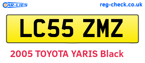 LC55ZMZ are the vehicle registration plates.