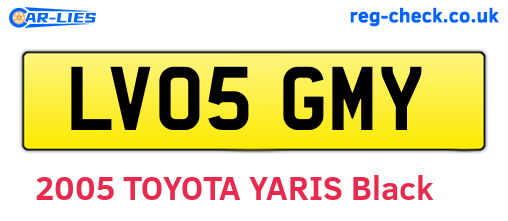 LV05GMY are the vehicle registration plates.